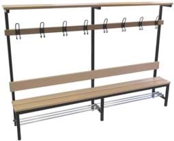 Zeige Details für Einseitige Sitzbank Kinder mit Effektenablage, Länge 2000 mm, Tiefe 320 mm Bild von Einseitige Sitzbank Kinder mit Effektenablage, Länge 2000 mm, Tiefe 320 mm