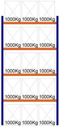 Bild von Palettenregal Feldlänge 2700 mm, Höhe 6000 mm, Tiefe 1100 mm Grundregal