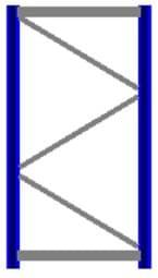 Bild von Seitenrahmen/Ständer Höhe 2000 mm Tiefe 1100 mm für Längen 1825, 2700 und 3600 mm