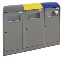 Zeige Details für Abfalltrennung Modell A³ - 3 x 40 Liter 3-fach Station Bild von Abfalltrennung Modell A³ - 3 x 40 Liter 3-fach Station