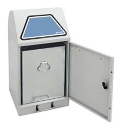 Zeige Details für Abfalltrennsystem Modell Vario 45 Liter, mit Trethebel,  mit verzinktem Innenbehälter lichtgrau Bild von Abfalltrennsystem Modell Vario 45 Liter, mit Trethebel,  mit verzinktem Innenbehälter lichtgrau