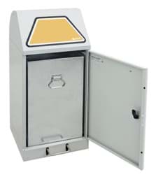 Zeige Details für Abfalltrennsystem Modell Vario 60 Liter, mit Trethebel,  mit verzinktem Innenbehälter lichtgrau Bild von Abfalltrennsystem Modell Vario 60 Liter, mit Trethebel,  mit verzinktem Innenbehälter lichtgrau