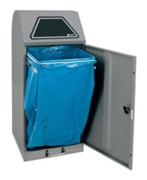 Zeige Details für Abfalltrennsystem Modell Vario 120 Liter, mit Trethebel, mit ProSlide©-System graualu-struktur Bild von Abfalltrennsystem Modell Vario 120 Liter, mit Trethebel, mit ProSlide©-System graualu-struktur