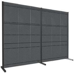 Zeige Details für Trennwand mit Lochplatten, Doppelfeld gerade, Länge 3000 mm Bild von Trennwand mit Lochplatten, Doppelfeld gerade, Länge 3000 mm