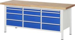 Zeige Details für Werkbank Modell 8580, B 2000xT 700xH 840-1040mm, Buche-Massiv-Platte 40mm Bild von Werkbank Modell 8580, B 2000xT 700xH 840-1040mm, Buche-Massiv-Platte 40mm