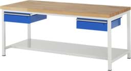Zeige Details für Werkbank fixe Höhe, B 2000xT 900xH 840mm, Buche-Massiv-Platte 40mm Bild von Werkbank fixe Höhe, B 2000xT 900xH 840mm, Buche-Massiv-Platte 40mm