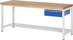 Zeige Details für Werkbank verstellbare Höhe, B 2000xT 900xH 840-1040mm, Buche-Massiv-Platte 40mm Bild von Werkbank verstellbare Höhe, B 2000xT 900xH 840-1040mm, Buche-Massiv-Platte 40mm