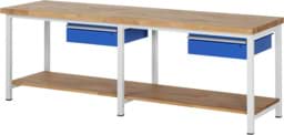 Zeige Details für Werkbank fixe Höhe, B 2500xT 700xH 840mm, Buche-Massiv-Platte 40mm Bild von Werkbank fixe Höhe, B 2500xT 700xH 840mm, Buche-Massiv-Platte 40mm