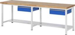 Zeige Details für Werkbank verstellbare Höhe, B 2500xT 900xH 840-1040mm, Buche-Massiv-Platte 40mm Bild von Werkbank verstellbare Höhe, B 2500xT 900xH 840-1040mm, Buche-Massiv-Platte 40mm
