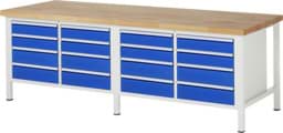 Zeige Details für Werkbank Modell 8477, B 2500xT 900xH 840-1040mm, Buche-Massiv-Platte 40mm Bild von Werkbank Modell 8477, B 2500xT 900xH 840-1040mm, Buche-Massiv-Platte 40mm