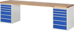Zeige Details für Werkbank Modell 7515, B 3000 x T 700 x H 840 mm, Buche-Massiv-Platte 40 mm Bild von Werkbank Modell 7515, B 3000 x T 700 x H 840 mm, Buche-Massiv-Platte 40 mm