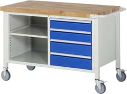 Zeige Details für Fahrbare Werkbank Modell 8463, B 1250xT 700xH 880-1080mm, Buche-Massiv-Platte 40mm Bild von Fahrbare Werkbank Modell 8463, B 1250xT 700xH 880-1080mm, Buche-Massiv-Platte 40mm