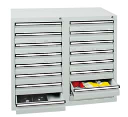 Zeige Details für Schubladenschrank 900x1000x500 mm HxBxT, 16 Schubladen Bild von Schubladenschrank 900x1000x500 mm HxBxT, 16 Schubladen