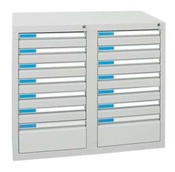 Zeige Details für Schubladenschrank 900x1000x500 mm HxBxT, 14 Schubladen Bild von Schubladenschrank 900x1000x500 mm HxBxT, 14 Schubladen