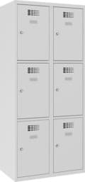 Zeige Details für Schliessfachschrank, 2 Abteile mit je 3 Fächer übereinander, Total 6 Fächer Bild von Schliessfachschrank, 2 Abteile mit je 3 Fächer übereinander, Total 6 Fächer