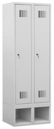 Zeige Details für Garderobenschrank auf Schuhfach, 2 Abteile mit 400 mm Abteilbreite Bild von Garderobenschrank auf Schuhfach, 2 Abteile mit 400 mm Abteilbreite