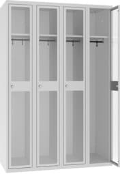 Zeige Details für Garderobenschrank 4 Abteile mit je 300 mm Abteilbreite, MSUM 340 W, 1 pkt Bild von Garderobenschrank 4 Abteile mit je 300 mm Abteilbreite, MSUM 340 W, 1 pkt