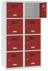 Bild von Schulschliessfachschrank, Breite 400 mm 2 Abteil mit 4 Fächer übereinander, Total 8 Fächer, MSus 424s, 1 pkt