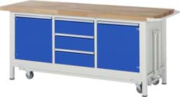 Zeige Details für Werkbank mit absenkbarem Fahrgestell Modell 8569, B 2000xT 700xH 880mm Bild von Werkbank mit absenkbarem Fahrgestell Modell 8569, B 2000xT 700xH 880mm