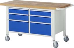 Zeige Details für Fahrbare Werkbank Modell 8475, B 1500xT 700xH 880mm, Buche-Massiv-Platte 40mm Bild von Fahrbare Werkbank Modell 8475, B 1500xT 700xH 880mm, Buche-Massiv-Platte 40mm