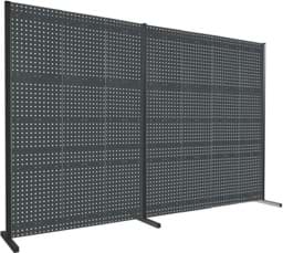 Zeige Details für Trennwand mit Lochplatten, Doppelfeld gerade, Länge 3500 mm Bild von Trennwand mit Lochplatten, Doppelfeld gerade, Länge 3500 mm