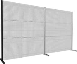 Zeige Details für Trennwand mit Lochplatten, Doppelfeld gerade, Länge 4000 mm Bild von Trennwand mit Lochplatten, Doppelfeld gerade, Länge 4000 mm