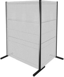 Zeige Details für Trennwand mit Lochplatten, Doppelfeld 90° Winkel, Länge 1000 / 1500 mm Bild von Trennwand mit Lochplatten, Doppelfeld 90° Winkel, Länge 1000 / 1500 mm