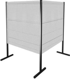 Zeige Details für Trennwand mit Lochplatten, Doppelfeld 90° Winkel, Länge 1500 / 1500 mm Bild von Trennwand mit Lochplatten, Doppelfeld 90° Winkel, Länge 1500 / 1500 mm