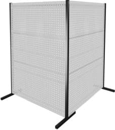 Zeige Details für Trennwand mit Lochplatten, Doppelfeld 90° Winkel, Länge 1500 / 1500 mm Bild von Trennwand mit Lochplatten, Doppelfeld 90° Winkel, Länge 1500 / 1500 mm