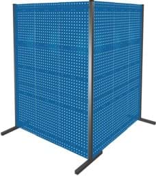 Zeige Details für Trennwand mit Lochplatten, Doppelfeld 90° Winkel, Länge 1500 / 1500 mm Bild von Trennwand mit Lochplatten, Doppelfeld 90° Winkel, Länge 1500 / 1500 mm