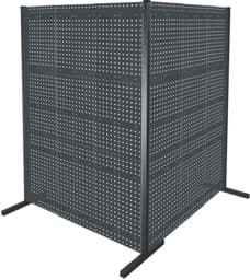 Zeige Details für Trennwand mit Lochplatten, Doppelfeld 90° Winkel, Länge 1500 / 1500 mm Bild von Trennwand mit Lochplatten, Doppelfeld 90° Winkel, Länge 1500 / 1500 mm