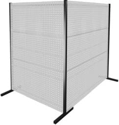 Zeige Details für Trennwand mit Lochplatten, Doppelfeld 90° Winkel, Länge 1500 / 2000 mm Bild von Trennwand mit Lochplatten, Doppelfeld 90° Winkel, Länge 1500 / 2000 mm