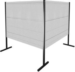Zeige Details für Trennwand mit Lochplatten, Doppelfeld 90° Winkel, Länge 2000 / 2000 mm Bild von Trennwand mit Lochplatten, Doppelfeld 90° Winkel, Länge 2000 / 2000 mm