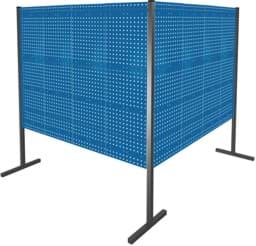 Zeige Details für Trennwand mit Lochplatten, Doppelfeld 90° Winkel, Länge 2000 / 2000 mm Bild von Trennwand mit Lochplatten, Doppelfeld 90° Winkel, Länge 2000 / 2000 mm