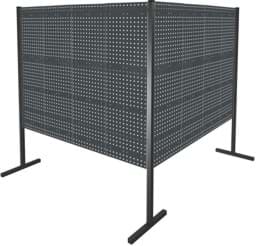 Zeige Details für Trennwand mit Lochplatten, Doppelfeld 90° Winkel, Länge 2000 / 2000 mm Bild von Trennwand mit Lochplatten, Doppelfeld 90° Winkel, Länge 2000 / 2000 mm