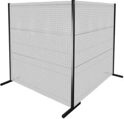 Zeige Details für Trennwand mit Lochplatten, Doppelfeld 90° Winkel, Länge 2000 / 2000 mm Bild von Trennwand mit Lochplatten, Doppelfeld 90° Winkel, Länge 2000 / 2000 mm