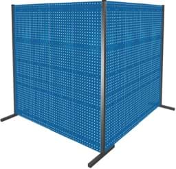 Zeige Details für Trennwand mit Lochplatten, Doppelfeld 90° Winkel, Länge 2000 / 2000 mm Bild von Trennwand mit Lochplatten, Doppelfeld 90° Winkel, Länge 2000 / 2000 mm