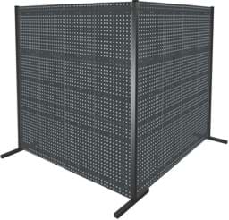 Zeige Details für Trennwand mit Lochplatten, Doppelfeld 90° Winkel, Länge 2000 / 2000 mm Bild von Trennwand mit Lochplatten, Doppelfeld 90° Winkel, Länge 2000 / 2000 mm