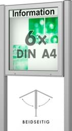 Zeige Details für Doppel-Schaukasten Plenum 760x830x123 mm BxHxT, mit Ständer Bild von Doppel-Schaukasten Plenum 760x830x123 mm BxHxT, mit Ständer