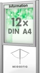 Zeige Details für Doppel-Schaukasten Plenum 980x1130x123 mm BxHxT, mit Ständer Bild von Doppel-Schaukasten Plenum 980x1130x123 mm BxHxT, mit Ständer