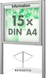 Zeige Details für Doppel-Schaukasten Plenum 1180x1130x123 mm BxHxT, mit Ständer Bild von Doppel-Schaukasten Plenum 1180x1130x123 mm BxHxT, mit Ständer
