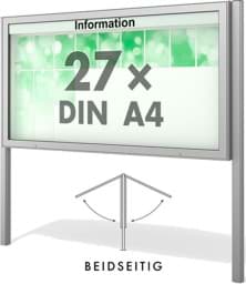 Zeige Details für Doppel-Schaukasten Plenum 2020x1130x210 mm BxHxT, mit Ständer Bild von Doppel-Schaukasten Plenum 2020x1130x210 mm BxHxT, mit Ständer
