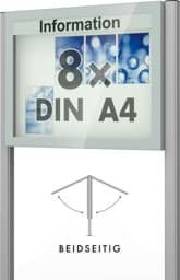 Zeige Details für Doppel-Schaukasten Vitrum 1050x840x166 mm BxHxT, mit Ständer Bild von Doppel-Schaukasten Vitrum 1050x840x166 mm BxHxT, mit Ständer