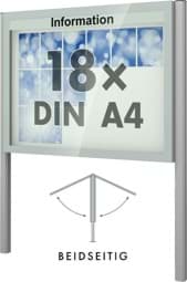 Zeige Details für Doppel-Schaukasten Vitrum 1450x1150x166 mm BxHxT, mit Ständer Bild von Doppel-Schaukasten Vitrum 1450x1150x166 mm BxHxT, mit Ständer