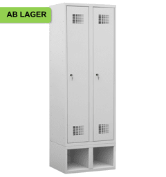 Zeige Details für Garderobenschrank auf Schuhfach Höhe 350mm, 2 Abteile mit 400 mm Abteilbreite, 1 Stück ab Lager Bild von Garderobenschrank auf Schuhfach Höhe 350mm, 2 Abteile mit 400 mm Abteilbreite, 1 Stück ab Lager