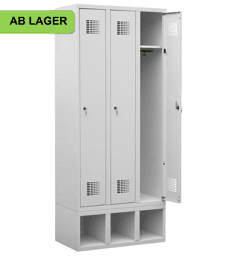 Zeige Details für Garderobenschrank auf Schuhfach, 3 Abteile mit 300 mm Abteilbreite ab Lager Bild von Garderobenschrank auf Schuhfach, 3 Abteile mit 300 mm Abteilbreite ab Lager