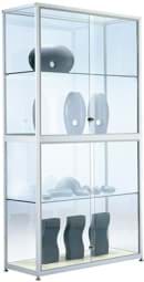 Zeige Details für Standvitrine 1740x1000x434 mm HxBxT, mit Mittelteilung Bild von Standvitrine 1740x1000x434 mm HxBxT, mit Mittelteilung