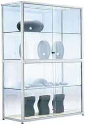 Zeige Details für Standvitrine 1740x1500x434 mm HxBxT, mit Mittelteilung Bild von Standvitrine 1740x1500x434 mm HxBxT, mit Mittelteilung