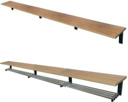 Zeige Details für Wandsitzbank Länge 3000 mm, Tiefe 380 mm Bild von Wandsitzbank Länge 3000 mm, Tiefe 380 mm