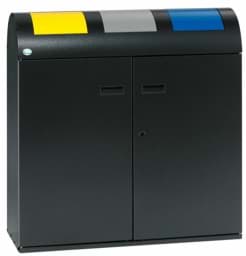 Zeige Details für Wertstoffsammelstation WSS 75R Korpus antik-silber, Einwurfklappen gelb, silber, blau Bild von Wertstoffsammelstation WSS 75R Korpus antik-silber, Einwurfklappen gelb, silber, blau